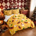 thumbnail image 2 of Erosebridal Kawaii Santa King Bedding, Sleigh Christmas King Bed in a Bag, Orange, Christmas Reversible, 7-Piece, 2 of 6