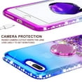 thumbnail image 5 of SOGA Rhinestone Liquid Floating Quicksand Cover Cute Phone Case Compatible for Apple iPhone 8 Case, iPhone 7 Case with Embedded Metal Diamond Ring for Magnetic Car Mounts and Lanyard - Blue on Purple, 5 of 5