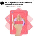 thumbnail image 3 of Hard Back Cover Case for Apple 10.2-inch iPad 9th/8th/7th Generation (2021/2020/2019) - Portable Case with Rotating View Kickstand & Shoulder/Hand Strap,  Shockproof Sturdy Rugged Cover, Red+Purple, 3 of 8