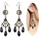 thumbnail image 2 of Conjunto de aretes de collar de encaje negro - Gargantilla con colgante de Lolita gótica Accesorios de ropa para boda Cumpleaños Navidad MFZFUKR WRMH-1488-2, 2 of 6