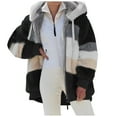 thumbnail image 1 of FOLUNSI Manteau à Capuche à Fermeture à Glissière en Peluche Ample et Chaud d'Hiver pour Femmes Grande Taille, 1 of 2
