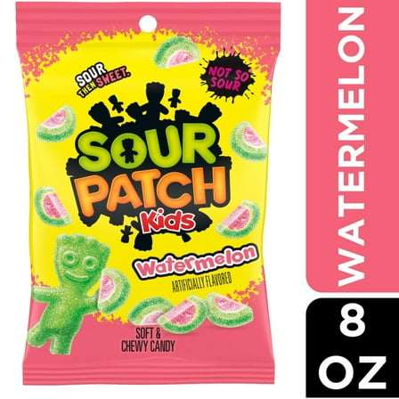 Pack of 4 Sour Patch Kids Watermelon Soft & Chewy Candy Bag, 8 oz (packaging may vary)