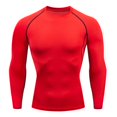 thumbnail image 1 of Men‘s T Shirt Outdoor Training Fitness Gym Jogging Running Sweatshirt Bat/-Man Compression Shirts Tight Elastic Breathable LS, 1 of 6