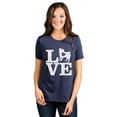 thumbnail image 2 of Thread Tank Love Pug Women's Fashion Relaxed Crewneck T-Shirt Tee Heather Navy X-Large, 2 of 5