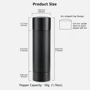 WhiteRhino Professional Grade Pepper Mill Grinder with Stainless Steel Blade,High Output Refillable Adjustable Coarseness Pepper MIll for Spices