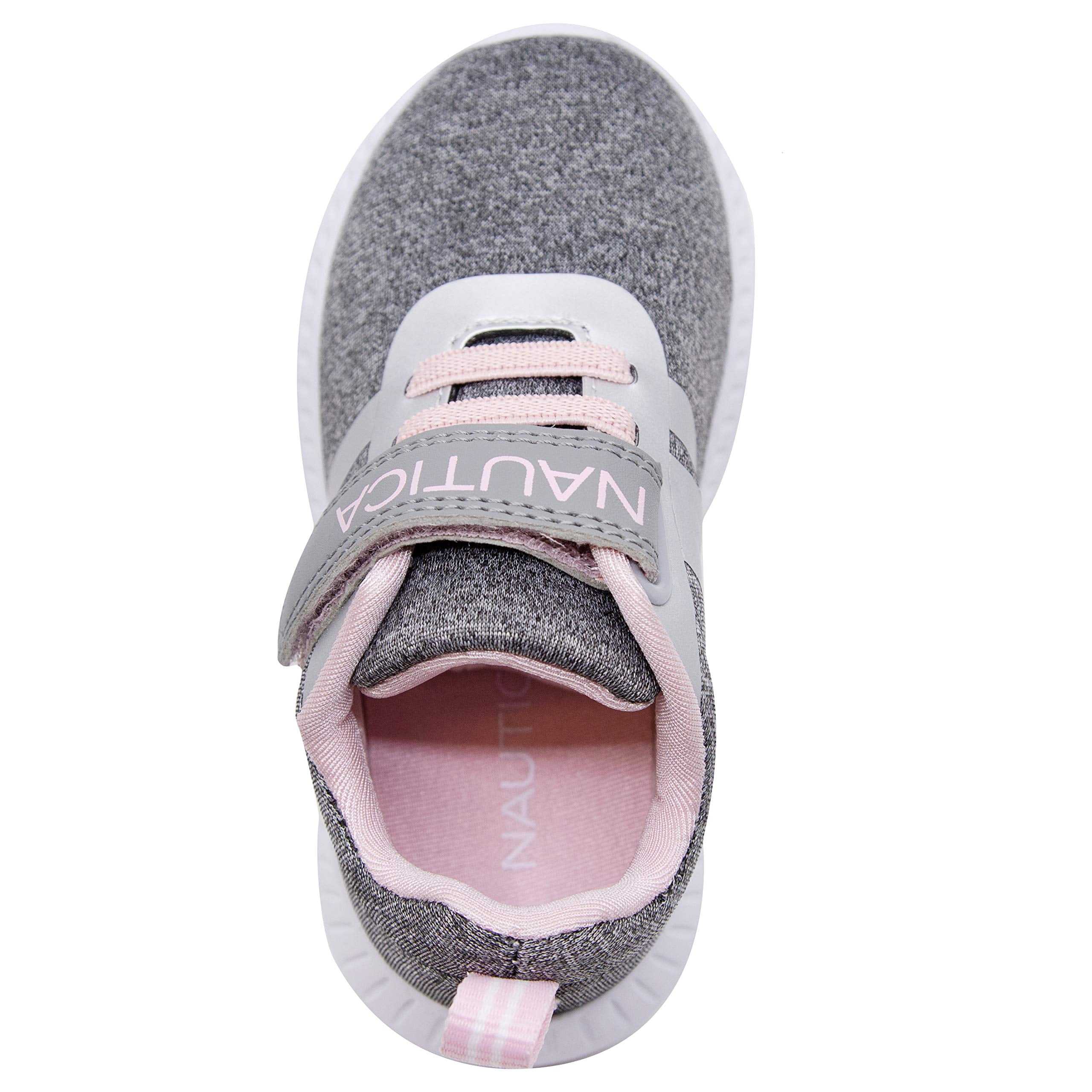 Nautica Kids Girls' Fashion Sneakers - Grey Heather Running Shoes With Strap, For Toddler & Little Kids, Size 6