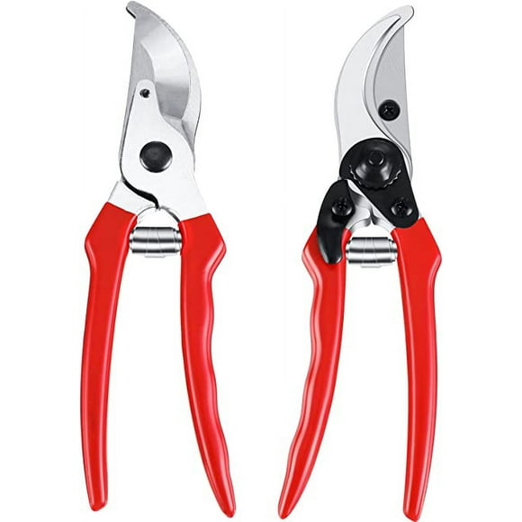 3 Pcs Bypass Pruning Shears Red Garden Shears Heavy Duty Hand Pruners Scissors Garden Clippers Ergonomic Gardening Hand Tools for Hedge Plant Branch Shrub Bush Cutting and Trimming