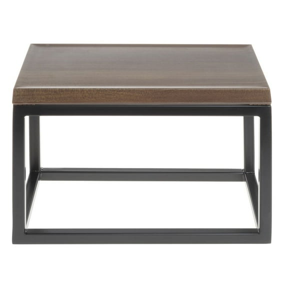 HUBERT® Black Display Riser with Acacia Top - 7"H
