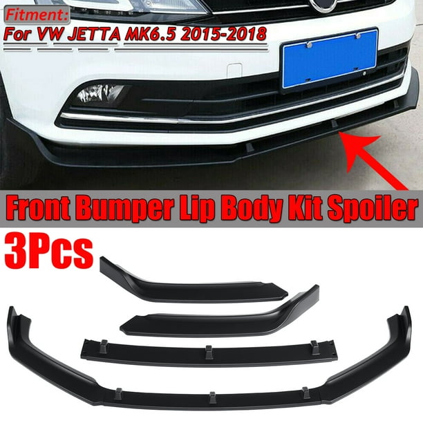 3pcs Front Bumper Lip Spoiler Splitter For Volkswagen VW JETTA MK6.5  2015-2018