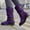 Purple, variant on BONIXOOM Womens Boots Low Heel Rubber Zip-Up Mid-Calf Winter Purple