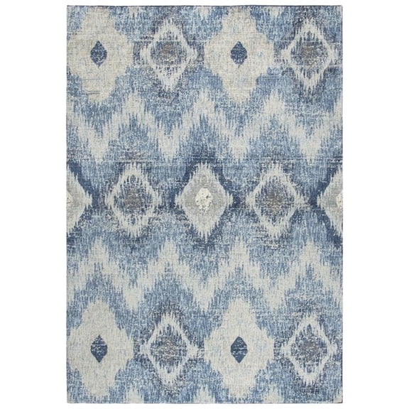 Alora Decor Euphoria 10' x 13' Chevron iKat Lt. Gray/Gray/Rust/Blue Hybrid Rug