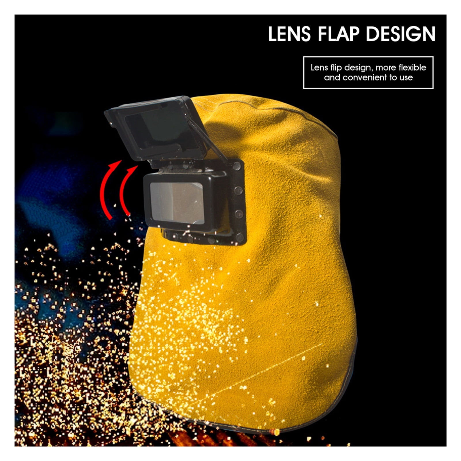 Welding Mask Welder Hood Heat Resistant Leather Helmet with Filter Lens Neck Eye Face Protection Welder Safety Accessories ,Great Choice