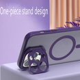 thumbnail image 5 of Compatible with iPhone 14 Pro Max Frosted Stand Case Magnetic Lens Frame Bracket Invisible Kickstand Fashion Shockproof Protection Cover for Women Man Purple, 5 of 13
