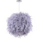 thumbnail image 1 of Lámpara colgante de plumas, lámpara moderna con forma de esfera de 30 cm, lámpara de techo E27, decoración de lámpara colgante, para sala de estar, dormitorio, habitación infantil, niño (gris) [Clase, 1 of 5
