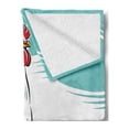 thumbnail image 2 of Hen and Chicks Soft Flannel Fleece Throw Blanket, Cartoon Illustration of Animal Mother and Little Babies on Grass, Cozy Plush for Indoor and Outdoor Use, 50" x 60", Multicolor, by Ambesonne, 2 of 5