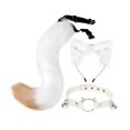 thumbnail image 2 of Esquirla Ensemble Oreilles Collier et Queue Chat Cosplay pour Célébrations Cadeau d'Anniversaire Fêtes Blanc Brun, 2 of 8