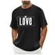 thumbnail image 1 of Tops para hombre, blusas y camisas de cuello redondo y manga corta para hombre. Camiseta/camisa informal de cuello redondo y manga corta con estampado de corazones para hombre. Tops de poliéster para, 1 of 5