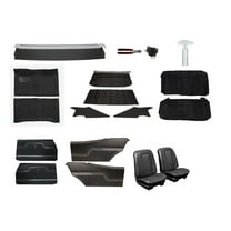 Complete Interior Upholstery Kit, 1971-72 Chevelle, Black, 4-Speed