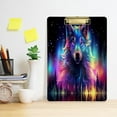 thumbnail image 5 of Acrylic Clipboards with Low Profile Clip, A4 Standard Size 9" x 12.5" File Holder for Writing Drawing, Clip Boards for Doctors Offices, Aurora Borealis Wolf 2 Gifts, 5 of 7