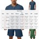 thumbnail image 3 of Camisetas de Manga Completa Hombres Bolsillo de Color Sólido Camiseta de Cuello Redondo de Manga Corta Abierta Completa con Pantalones Cortos de Cintura Elástica para Al Aire Libre, Casual, Uso Diari, 3 of 9