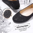 thumbnail image 2 of Zapatos de Vestir para Niñas DREAM PAIRS Flats Brillantes Negros Slip-On, 2 of 6