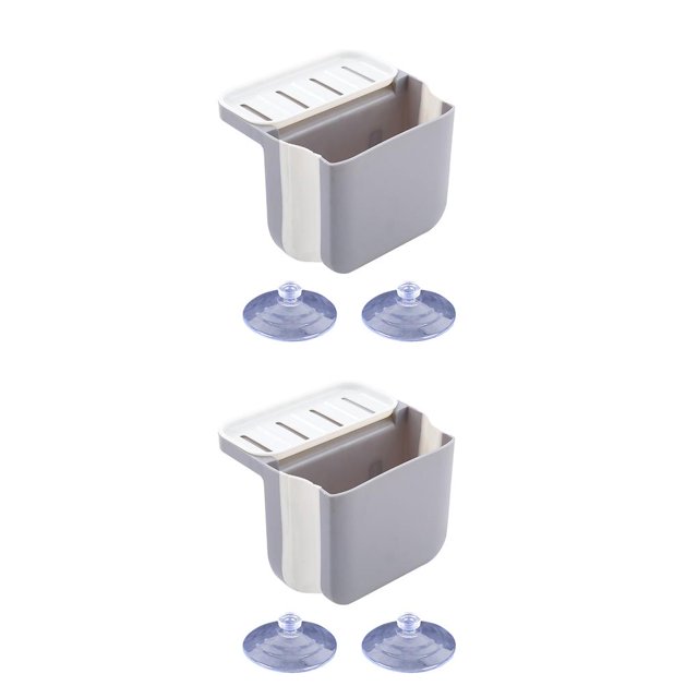 Naiovety Cesta de almacenamiento para fregadero, estante de almacenamiento de succión de plástico, organizador plegable para lavabo, soporte para Gris 2piezas Naiovety CBP167832