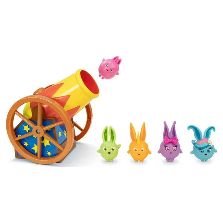 SUNNY BUNNIES Toy Bunny Plush and Cannon For Launching Big Boo Turbo Iris  Hopper Shiny 