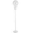 thumbnail image 2 of HOMCOM Industrial Tall Pole Floor Lamp with Metal Base, Modern Standing Lamp, Bulb-Shaped Glass Shade, On/Off Foot Switch, E26 Bulb Base for Bedroom, Living Room, White, 2 of 9