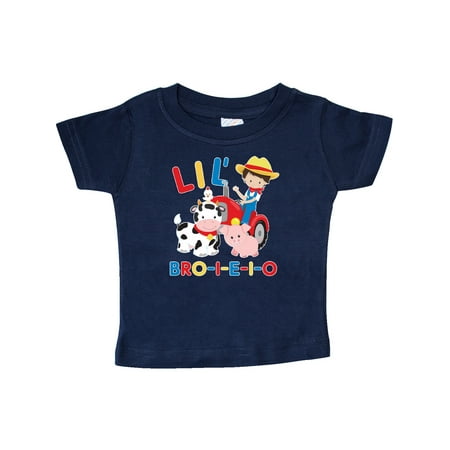 

Inktastic Farmer Tractor EIEIO Little Bro Gift Baby Boy T-Shirt