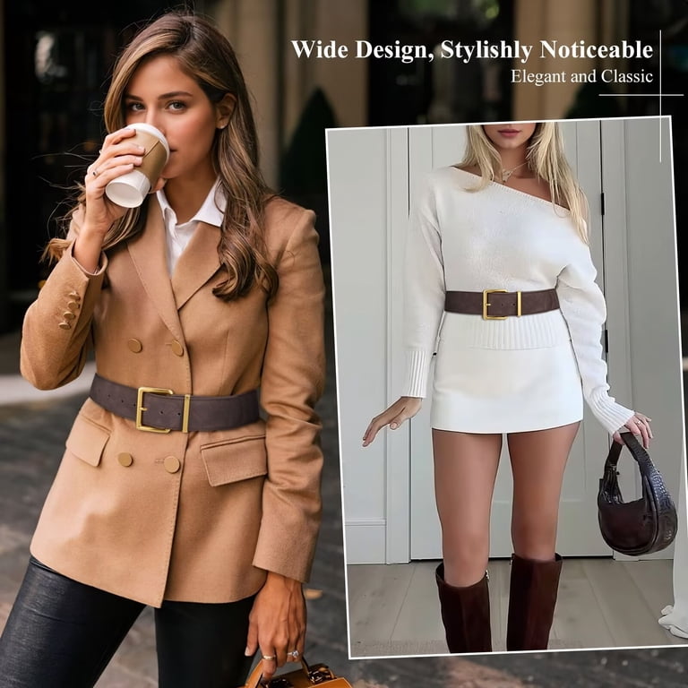 JASGOOD Women Wide Belt Fashion Suede Belt Ladies Thick  display picture 2