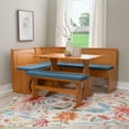 thumbnail image 2 of Linon Ensemble de Coin en Pin Miel 3 Pcs Chelsea avec 4 Coussins en Polyester Bleu, 2 of 15