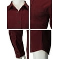 thumbnail image 4 of H2H Men's Casual Slim Fit Corduroy Shirt Long-Sleeve Dress Shirts WINE US 2XL/Asia 3XL (CMTSTL141), 4 of 6