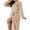 Khaki, variant on Women Midi Robe Nightgown Heart Embroidery Belted Pockets Loungewear
