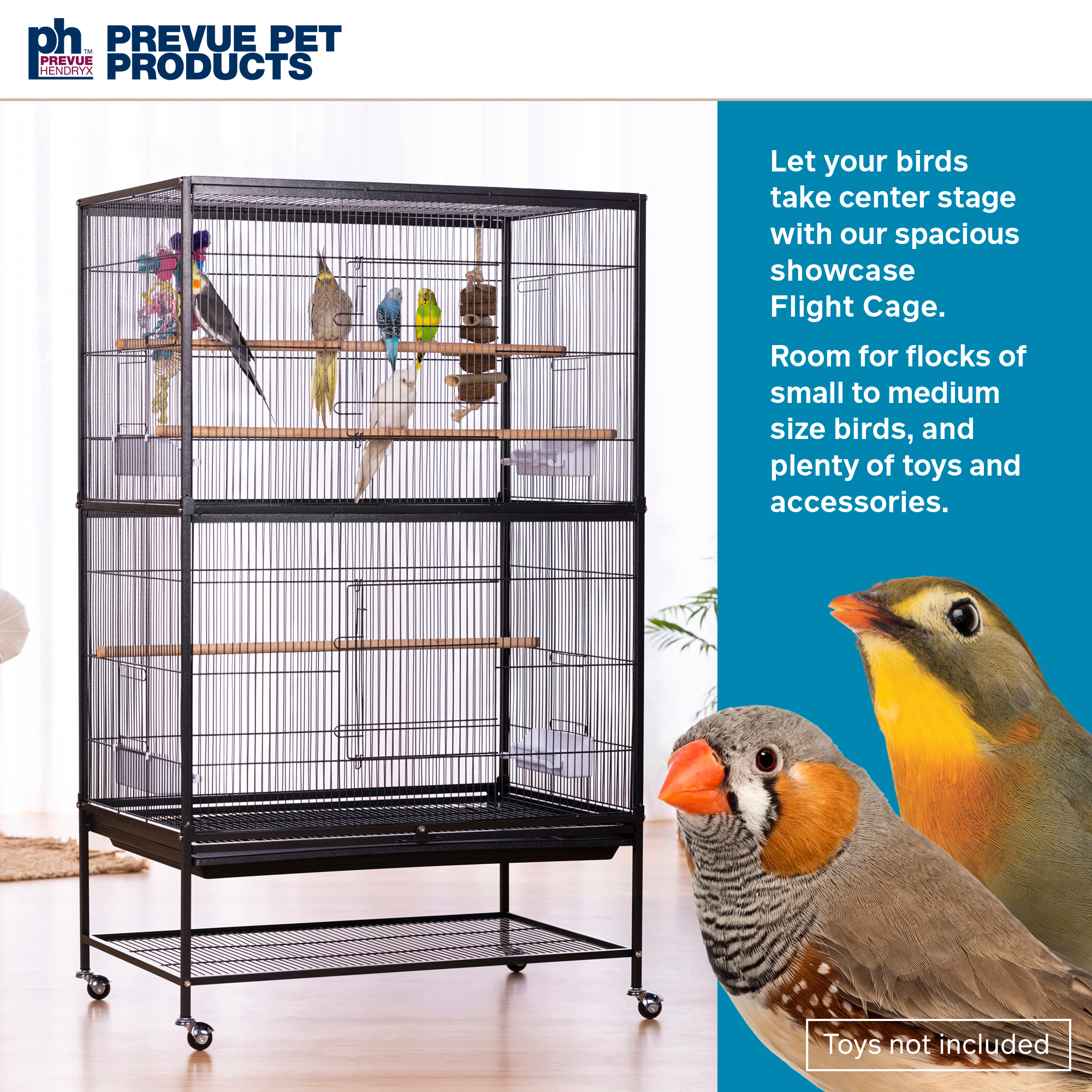 Prevue Pet Products Large Wrought Iron Flight Cage, Black Finish F040 - image 2 of 11