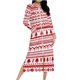 thumbnail image 2 of Batas para mujer, camisón con estampado navideño y camisón de invierno con cremallera y bolsillos, pijama holgado para mujer, 2 of 9