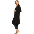 thumbnail image 3 of MOA COLLECTION Women's Solid Casual Lightweight Loose Fit Pocket Open Front Knit Cardigan, 3 of 5