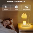 thumbnail image 2 of Candle Warmer Lamp with Timer - Electric Melter Candle Lamp Dimmable Candle Heater for Wax Jar Candles Flameless Burner Glass Lampshade Height Adjustable for Home Decor Gifts, 2 of 11