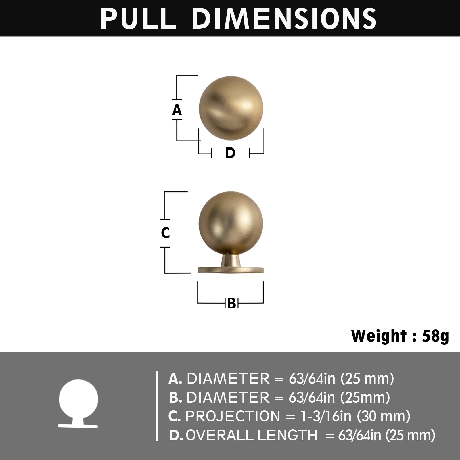 Goo-Ki Set of 12 Sleek Champagne Bronze Cabinet Knobs with Cylindrical Stem, Modern Kitchen Drawer Handles Minimalist Dresser Hardware