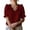 Wine, variant on cocolona Summer Puff Sleeve Tops for Women Ruffle V Neck Loose Shirts Dressy Casual Solid Color Blouses