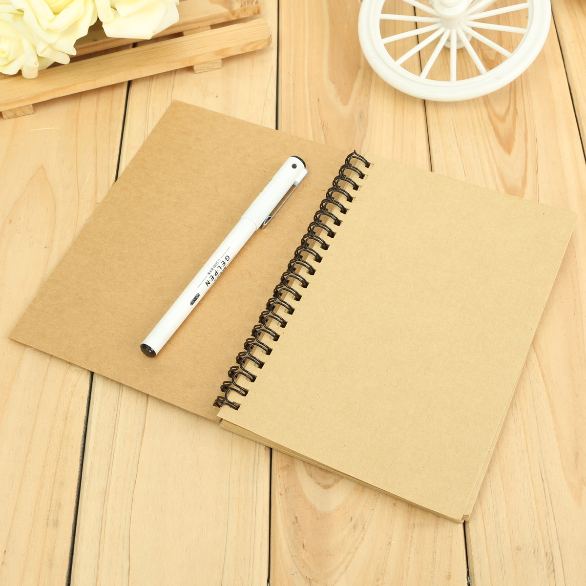 Retro Spiral Coil Notebook Sketch Book Blank Notebook Kraft Sketching