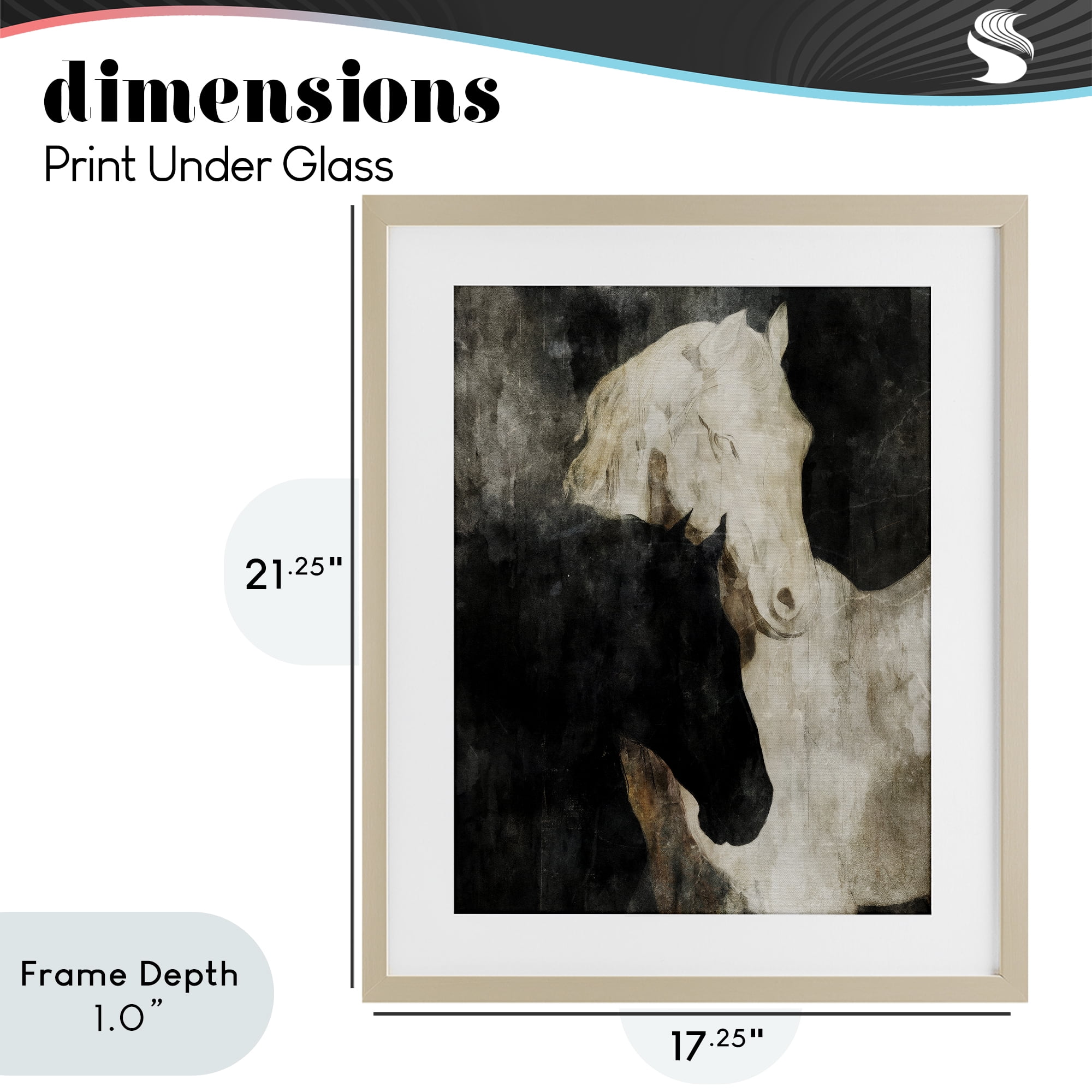 Stupell Industries Dual Spirit Horses Birch Framed Print Under Glass, design by Svetlana Aleynikova