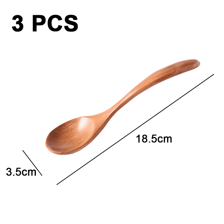 FJNATINH Long Handle Wooden Mixing Spoon, 16.5 inch Long Wooden Spoon Wood Soup Spoons for Cooking and Stirring