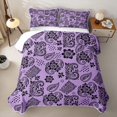 thumbnail image 2 of jejeloiu Mystic Paisley Twin Quilt Set For Men Women,Bold Print Twin Coverlet Set,Purple Black,2 Pieces, 2 of 7