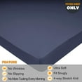 thumbnail image 2 of Full Size Fitted Sheet Only - 4-Way Stretch Knit, Snug Fit, Wrinkle Free & Stay in Place, No More Slipping Off for Mattress, Soft & Comfortable - Navy Blue, Full, 2 of 6