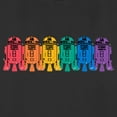 thumbnail image 2 of Women's Star Wars Pride Rainbow R2-D2 Line Up Graphic Tee Black Large, 2 of 4