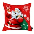 thumbnail image 3 of Decorative Christmas Themed Throw Pillow Cover Set of 4 Square 18" x 18" White & Red for Couch, Bedding, 3 of 7