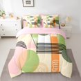 thumbnail image 2 of Homewish Geometric Stripes Circle 7-Piece Twin Bedding Sets for Female Men Teens,Vintage Aesthetic Bedding Comforter Set,Abstract Geometric Breathable Sheet Sets,Breathable Home Decor,Reversible, 2 of 8