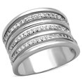 thumbnail image 1 of Alamode 3W791-9 Femmes Anneau en Laiton Rhodié avec AAA Grade CZ en Clair - Taille 9, 1 of 1