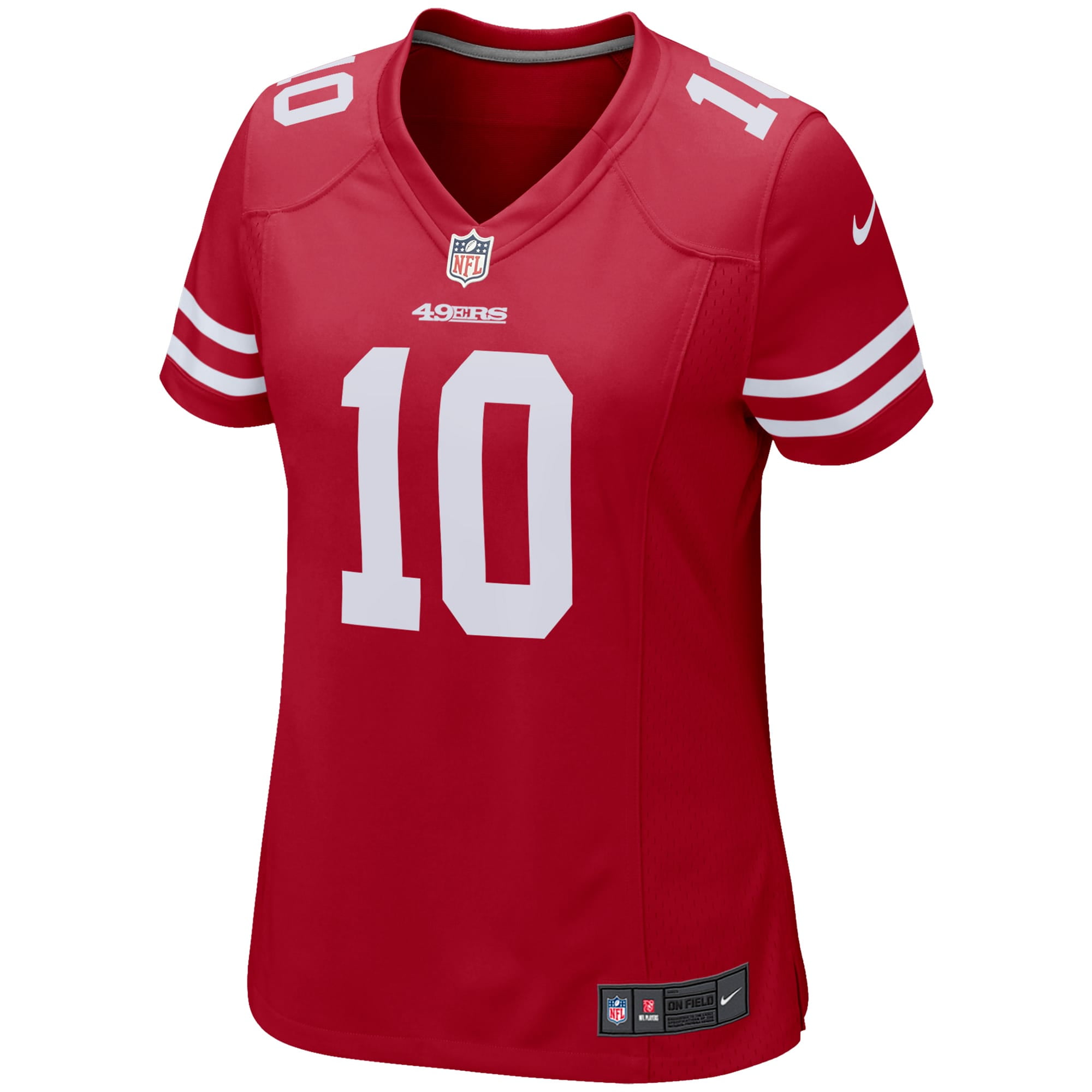 Nike San Francisco 49ers No10 Jimmy Garoppolo White/Pink Women's Stitched NFL Limited Rush Fashion Jersey