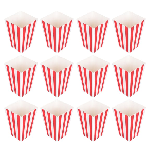 YSNOOWE Paper Popcorn Buckets 50 Pack 11.8x7.9x3.9 Inches Disposable Popcorn Containers for Parties and Events